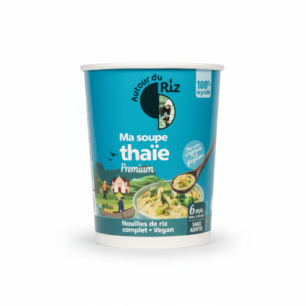 Autour Du Riz -- Cup veggie premium ma soupe thaïe bio - 72 g