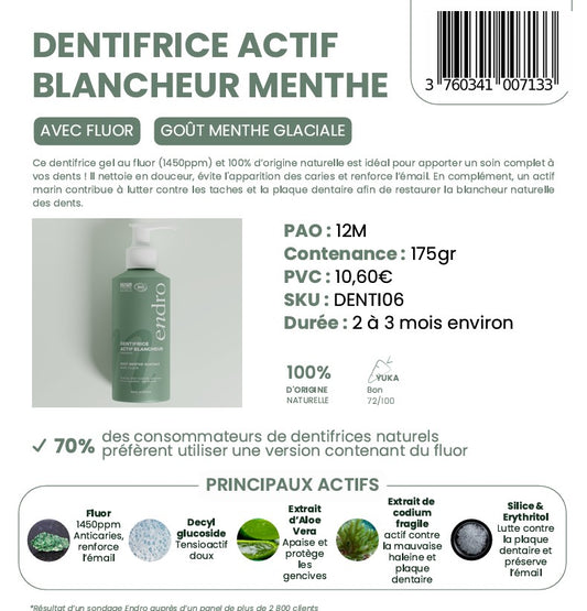 Dentifrice Actif Blancheur - Goût Menthe Glaciale - 2