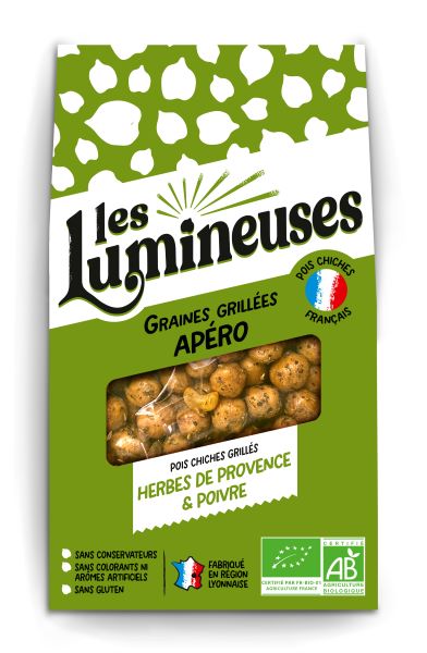 Pois chiche grillés herbes de provence et poivre bio - 1